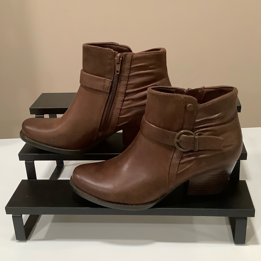 BareTraps Brown Ankle Booties with Buckle